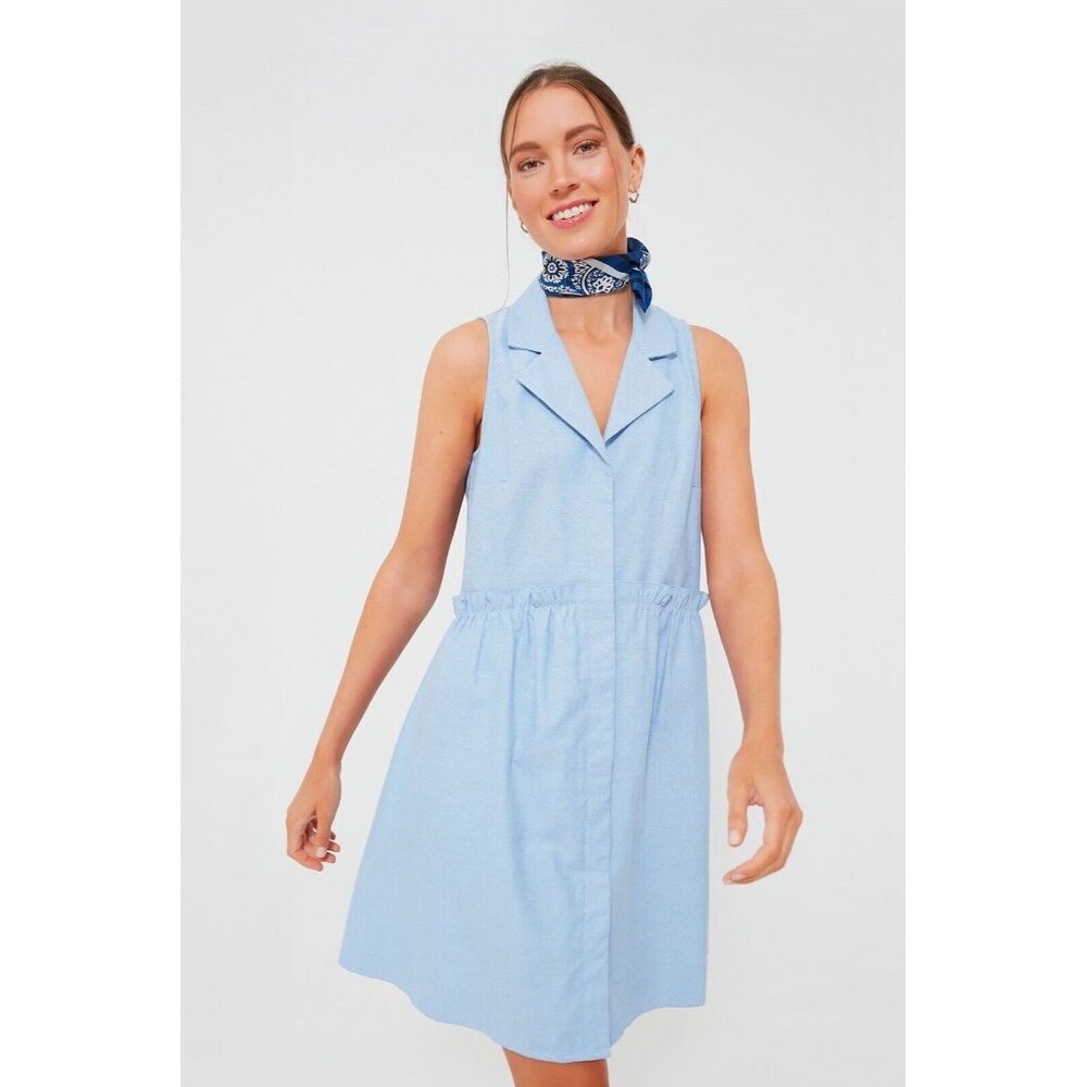 Tuckernuck Light Blue Sleeveless Shirt Dress